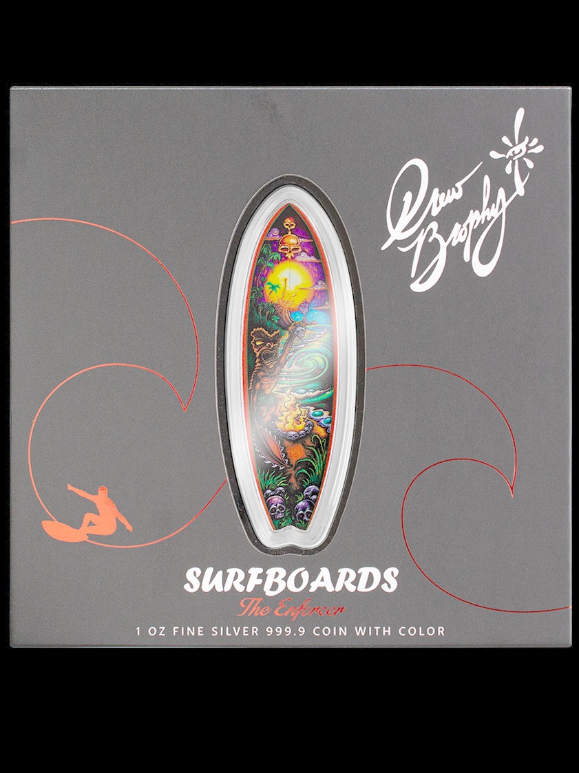 Drew Brophy Surfboards 1oz Silver Coin